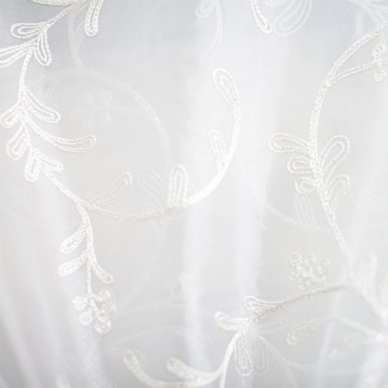 Embroidered Metallic Sheer | Park Fabric_PARK, White