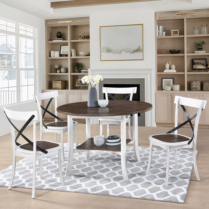 Ensemble de 2 chaises de salle à manger de style rustique moderne avec design rétro en X
