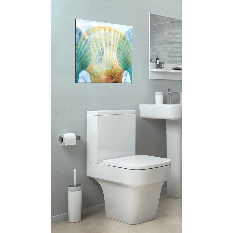 Luminous Seashells Abstract Canvas Print in Blue and Beige