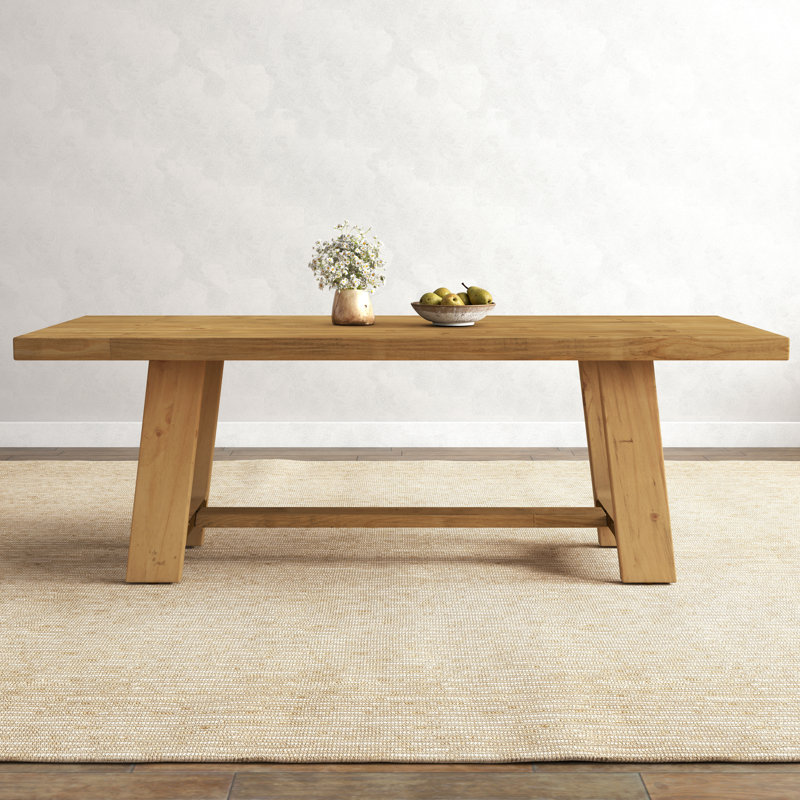 Table de salle à manger en bois massif 78,7 po, Naturel