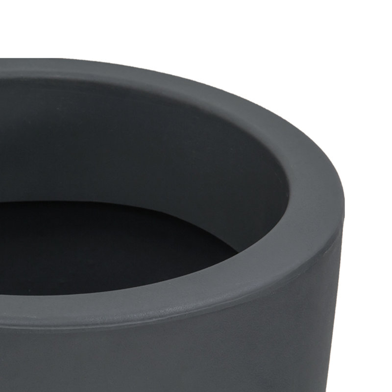 ECOBO Eco-Friendly Round Pot Planter, VicenzaIndoor/Outdoor use,Four Season Use, 28" H x 15.5" W x 15.5" D, Solid Gray