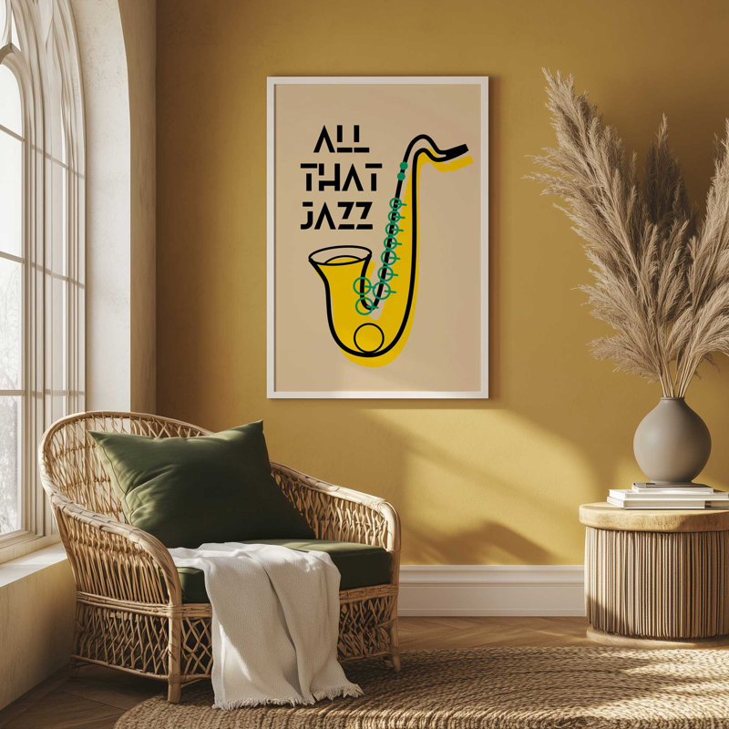 All That Jazz Print, H 21,25 po x l 17,25 po, Or poli