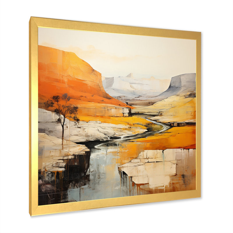 «Bold Landscape Canyon Desert III», reproduction, Encadrement doré, H 36 po x l 36 po x P 1,5 po