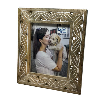 Leon Carved Wood Tabletop Photo Frame