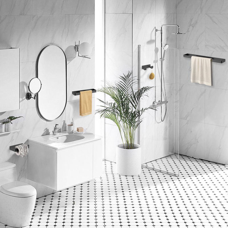 Bathroom Hardware Set (Set of 4), Matte Black