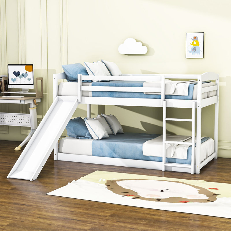 Addleigh Kids Twin Over Twin Bunk Bed, White