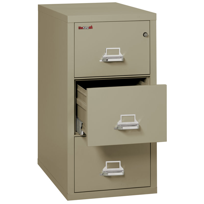 Fireproof 4 - Drawer File Cabinet, Pewter, Key Lock