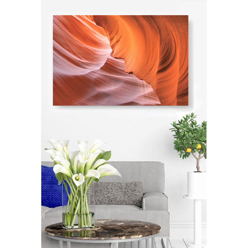 C-00033-Lower Antelope Canyon X, Red, Orange, Stone, 24" H x 48" W x 1.5" D