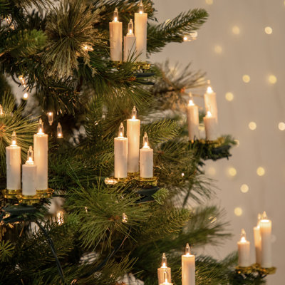 7Ct Dripping Clip On Candle Cluster Christmas Lights  6.5'' Green Wire