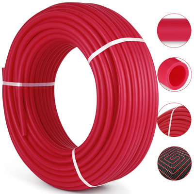 3/4" X 300Ft PEX Tubing Pex-B Red Hydronic Radiant Floor Heat Heating System Pex Pipe Pex Tube (3/4" , 300Ft/Red)