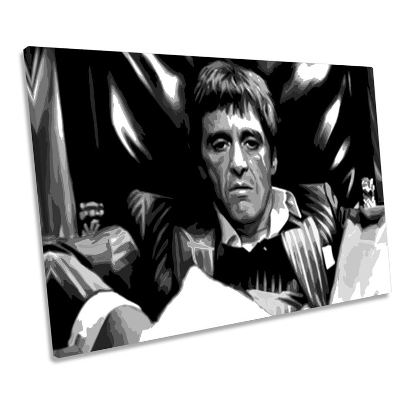 Scarface Tony Montana - Wrapped Canvas Print, 81.3cm H x 121.9cm W x 4cm D