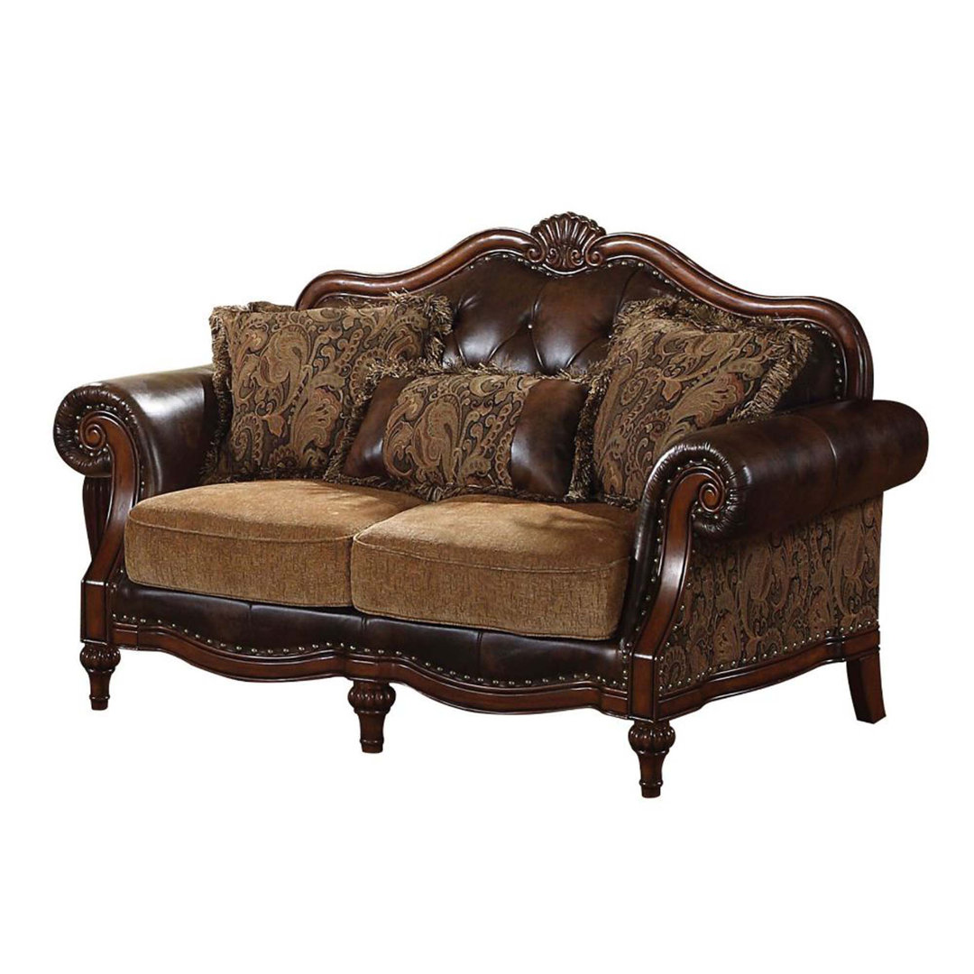 Dreena Rolled Arm Loveseat in Brown Winston Porter