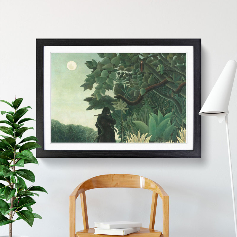 The Snake Charmer by Henri Rousseau - Framed Print, Black Framed, 36cm H x 48cm W x 2cm D