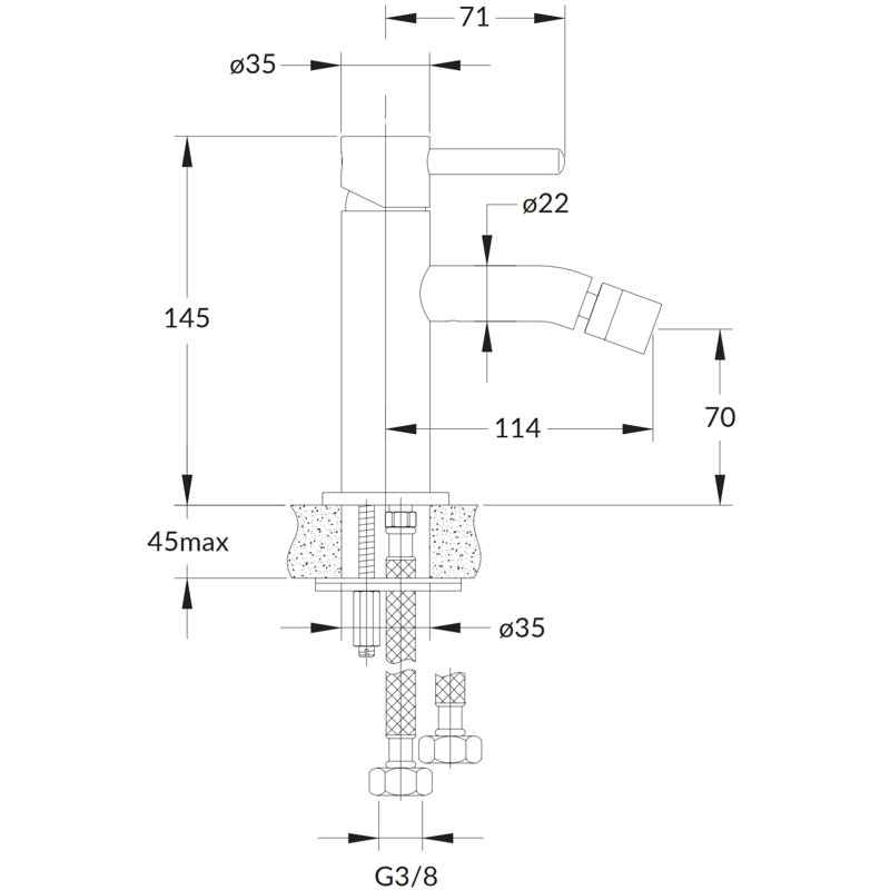 Bathroom Standing Faucet Vertical Bidet Tap