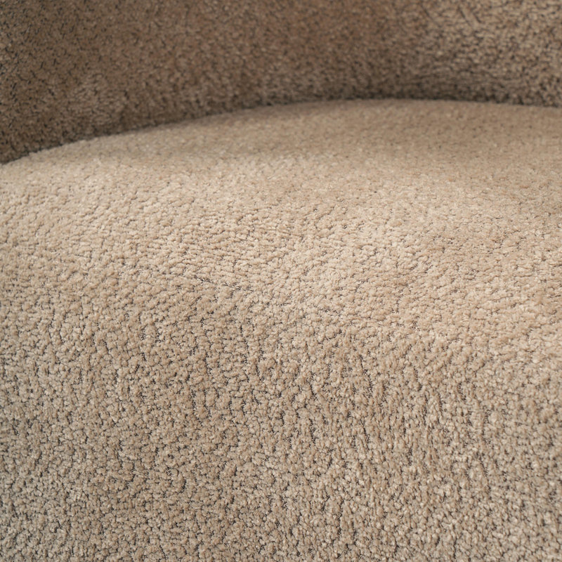 Fauteuil d'appoint incurvé de 31,69 pouces avec pieds verticaux, Brown Teddy