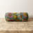 Embroidered Velvet Bolster Pillow, 21x8 Inch Decorative Cylindrical Pillow, Multicolor Cotton Velvet Pillow with Polyester Filling for Sofa, Bed & Boho Home Décor
