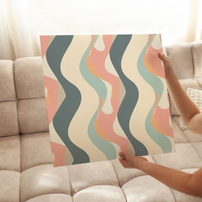 «Abstract Abstract Groovy 70s Pattern V Retro», reproduction d'art non encadrée