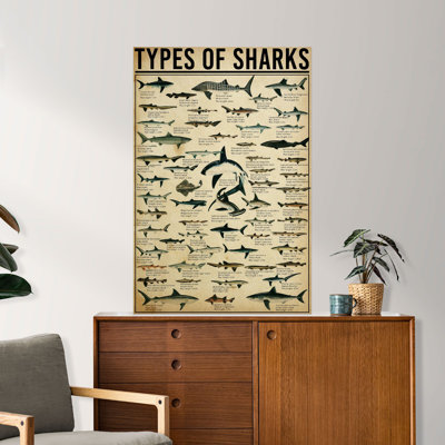 "Types of Sharks Gallery", impression sur toile tendue