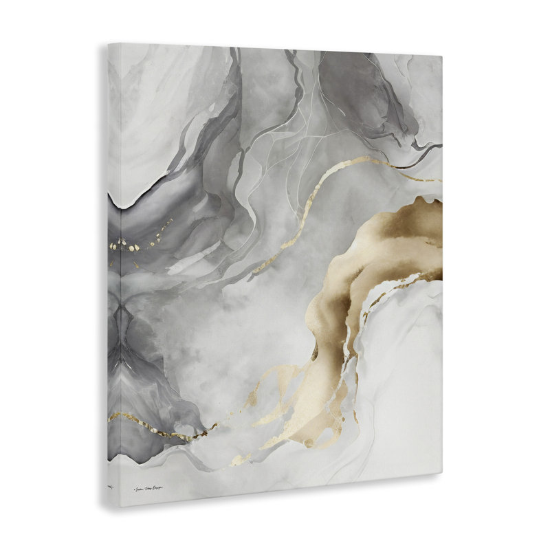Art mural marbré gris et glam sur toile par Seven Trees Design, H 20 po x l 16 po x P 1,5 po