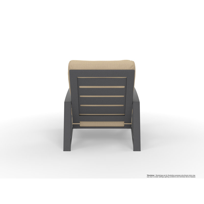 Arc Outdoor Lounge Chair, Graphite, Flagship Stone Sunbrella®