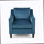 Fauteuil club en velours bleu-1256224394