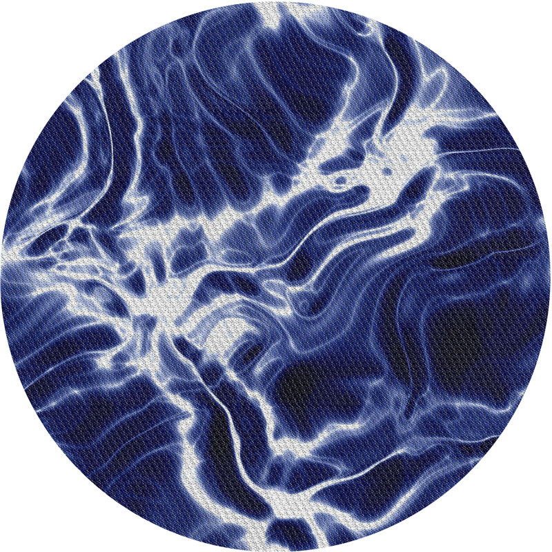 Abstract Indoor Rug, Round 6'