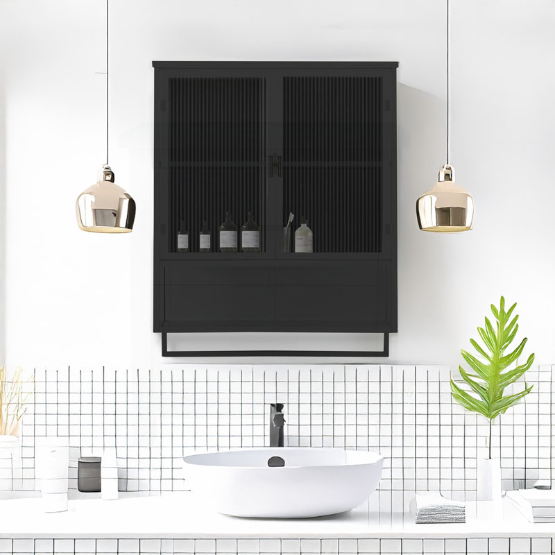 Dimassino Iron Bathroom Cabinet, Black