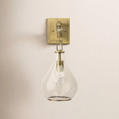Single Light Glass Dimmable Armed Sconce
