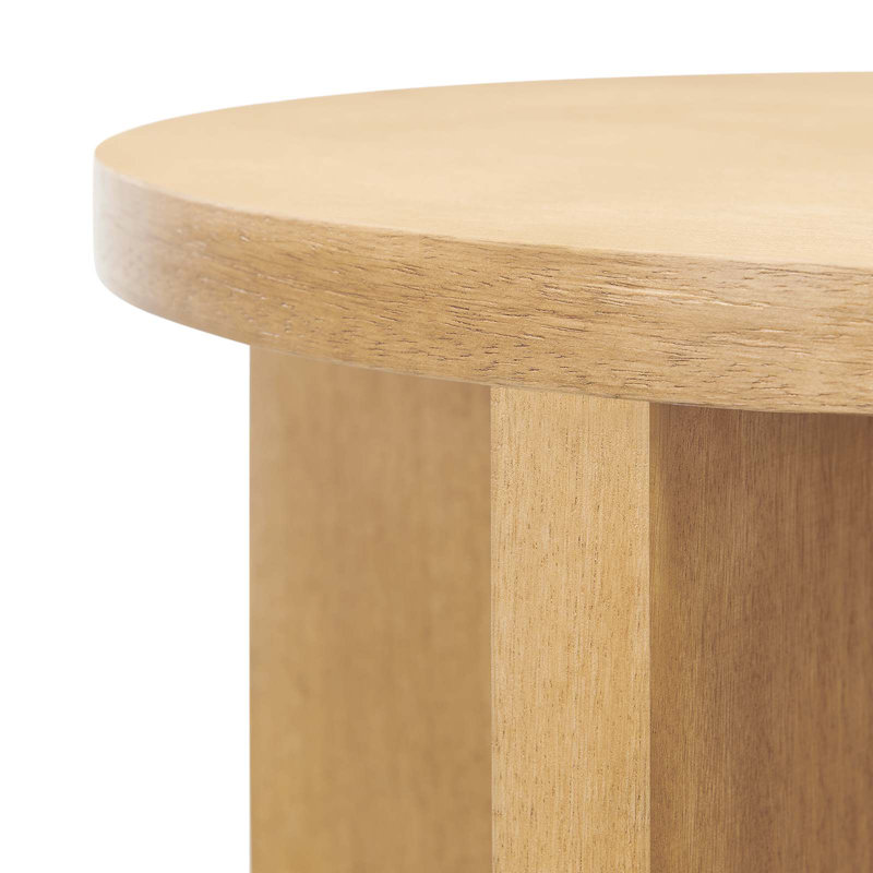 Silas Round Mango Wood Side Table In Natural, Natural Wood