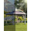 Tente de pavillon de jardin escamotable 11 x 11 pi, auvent de protection UV imperméable et réglable en hauteur à 3 hauteurs, abri portatif pour patio, cour et jardin, bleu marine et beige-128775007