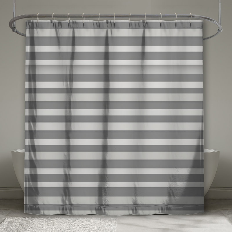 Rideau de douche à rayures - Motif de décor de salle de bain moderne, L 70 po x H 93 po