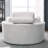 Comfy Swivel Chair With Storage In Coloured Fabric Linen Look