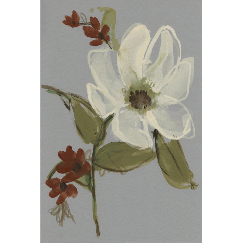 Subdued Floral II by Jennifer Goldberger - Painting, Wrapped Canvas, 30cm H x 20cm W