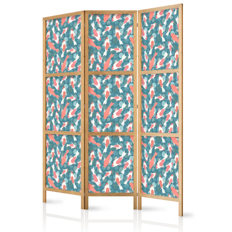 171cm H Solid Wood Folding Room Divider, 171cm H x 135cm W x 1.2cm D, 3