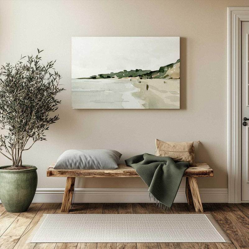 «Misty Morning on the Beach», toile tendue, H 12 po x l 18 po