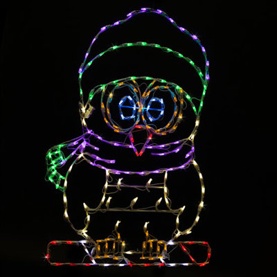 Décoration de Noël hibou de Noël sur canne de bonbon