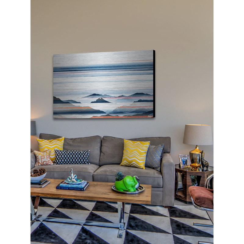 «Hidden Blue Mountains» par Parvez Taj - reproduction imprimée, H 40 po x l 60 po x P 1,5 po