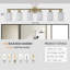 Applique murale 39 po pour meuble-lavabo 39 lumières 39 po, finition dorée avec abat-jour en verre givré pour éclairage de salle de bain ou de couloir (sans ampoules)-128177824-128177829-128177831