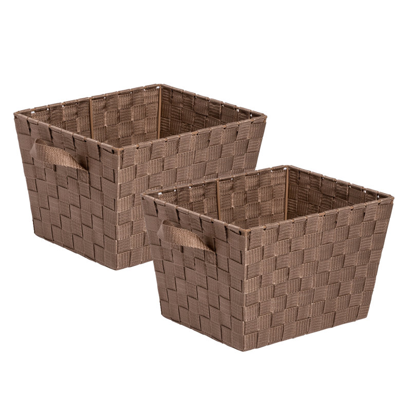 Ensemble de paniers en plastique tissé, Latte