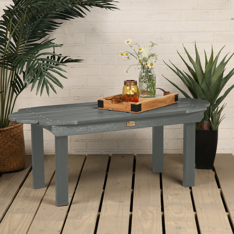 Table basse en plastique Kimber, Teck côtier