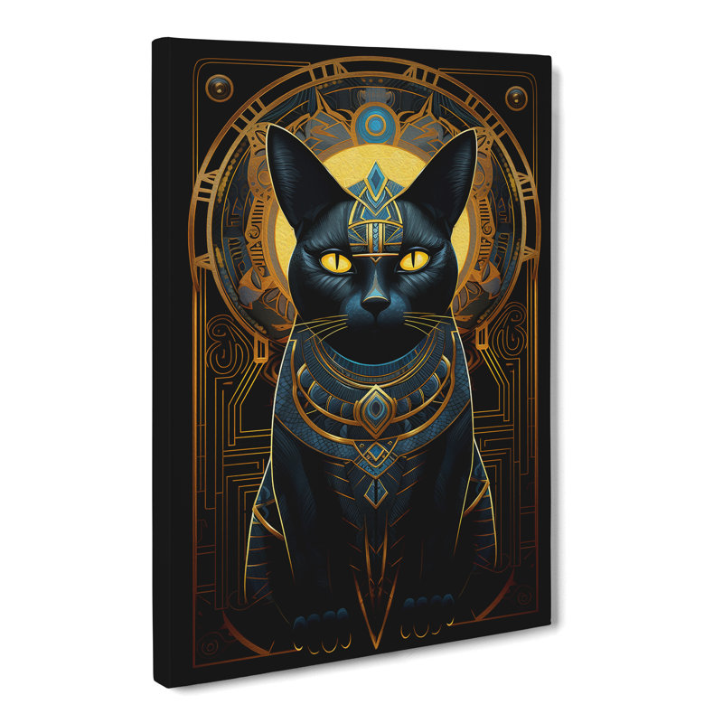 Egyptian Cat Conceptual - Wrapped Canvas, 60cm H x 40cm W x 3cm D