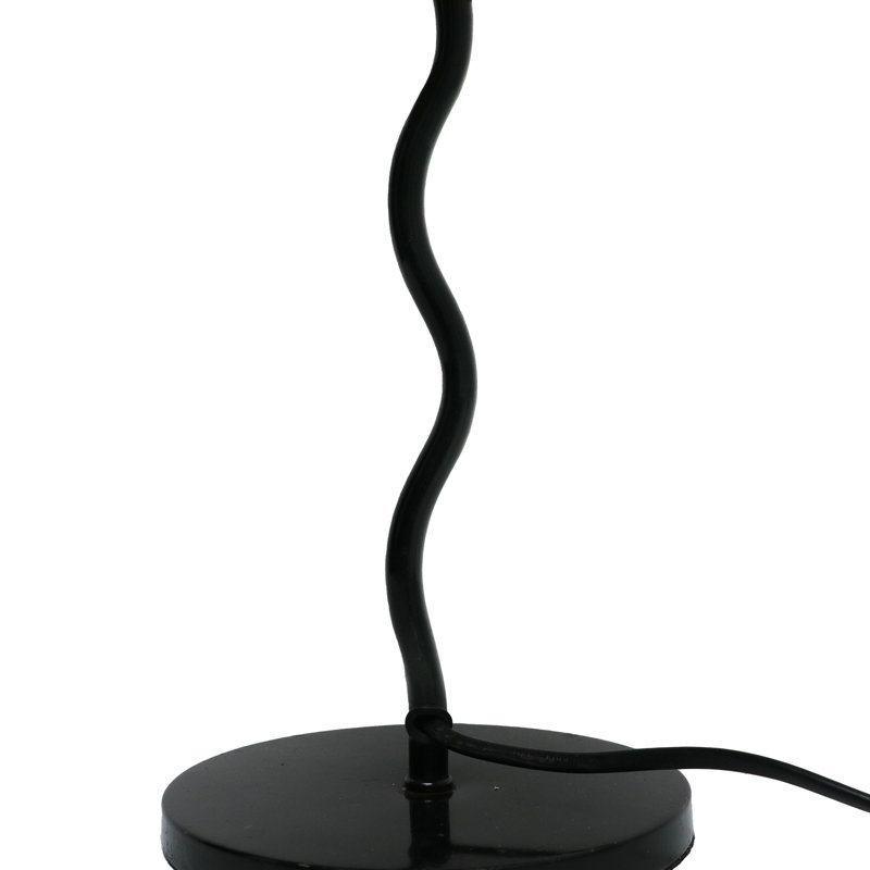 Metal Table Lamp Set with Natural Raffia Shade (LED Bulb Included)