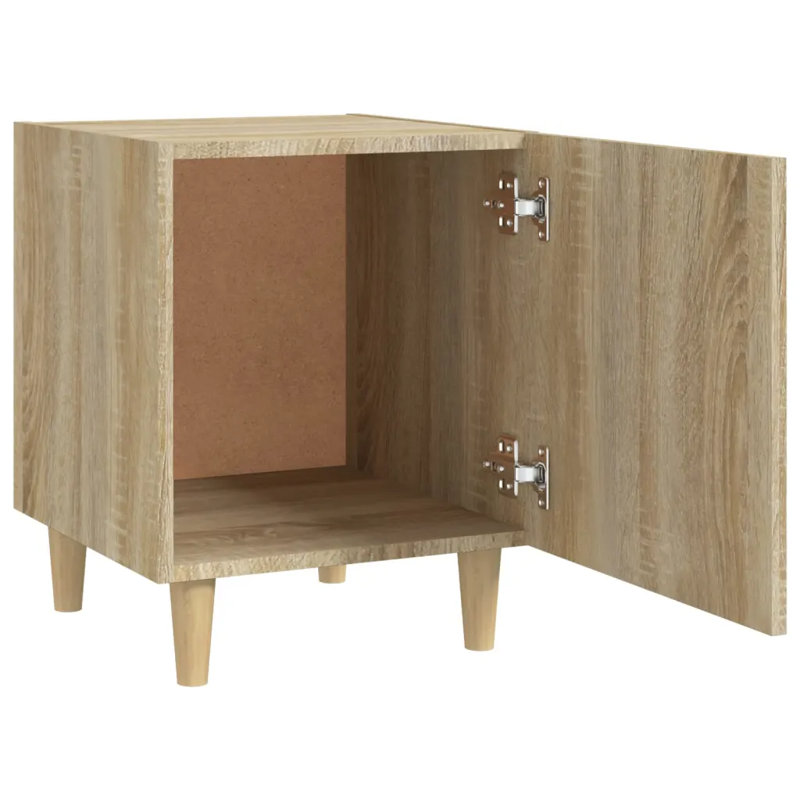 17 Stories Bedside Cabinets 2 Pcs Engineered Wood, Oak, Right Orientation