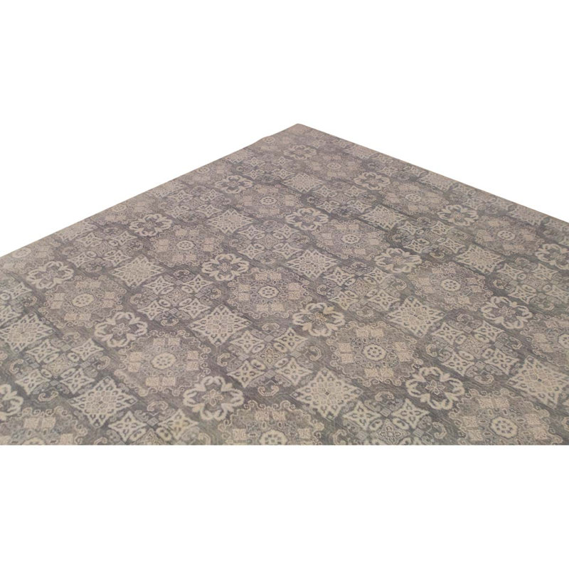 Tapis brun / ivoire de haute qualité noué à la main