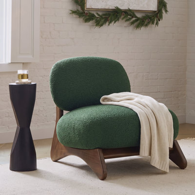 Chaise d'appoint rembourrée avec structure en bois massif Wren