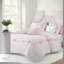 Ensemble de literie pour grand lit rose, ensemble d'édredon à motif floral en microfibre 6 pièces