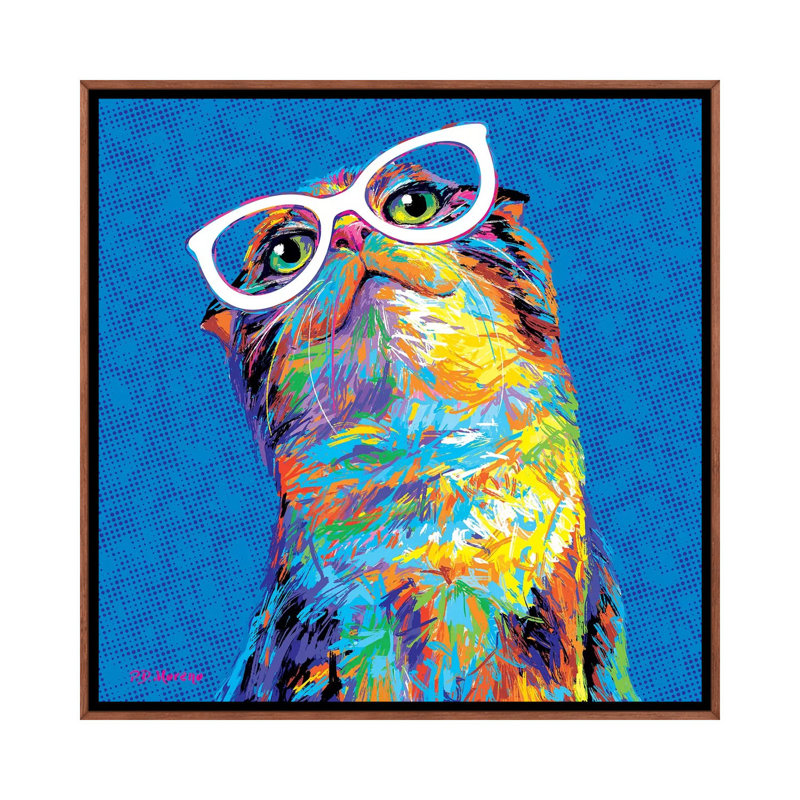 Felix Jr by P.D. Moreno - Print on Canvas, 45.72 cm H x 45.72 cm W, Classic Brown Wood Framed