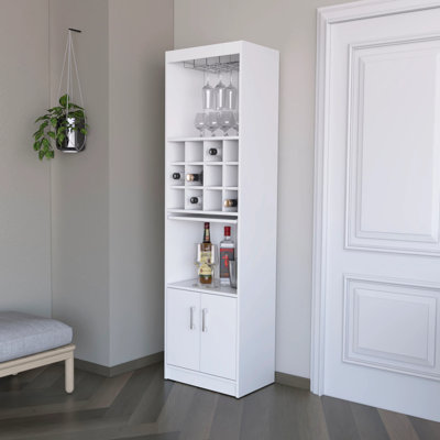 Nicholas White Bar Cabinet with Wine Storage
