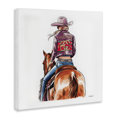 Art mural sur toile Glam Cowgirl on Horse par Amanda Greenwood bp-936_CN