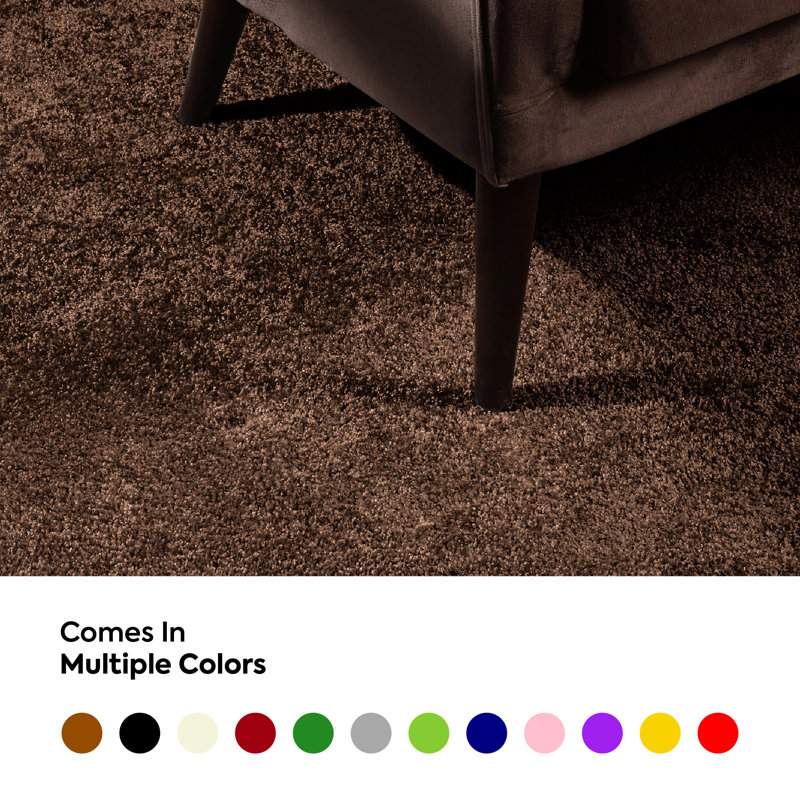 Furnish My Place Modern Plush Pet and Kids Friendly Solid Color Brown Area Rugs, Stain & Fade Resistance, Perfect for Living Room, Dining Room, Bedroom, Playroom and Kidsroom, Event, Wedding Rug